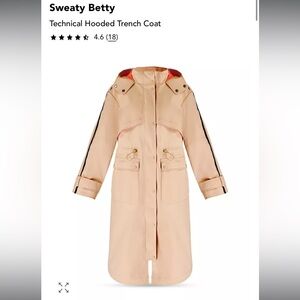 Sweaty Betty Technical Hooded Trench Coat Medium like new